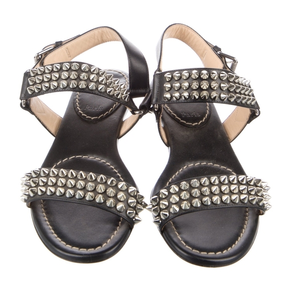 Christian Louboutin Black Studded Sandals - Picture 3 of 4